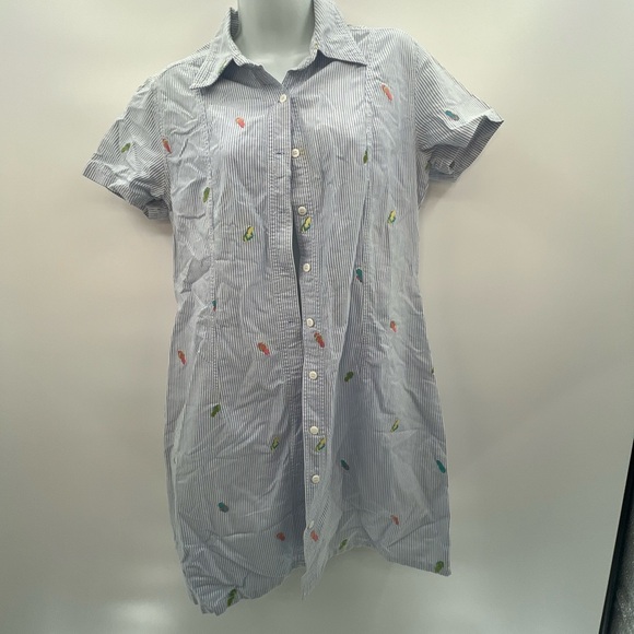 J.G. Hook Women’s Short Sleeve Button-Up Dress Flip-Flop Embroidery (Pre-Loved) - Picture 5 of 13